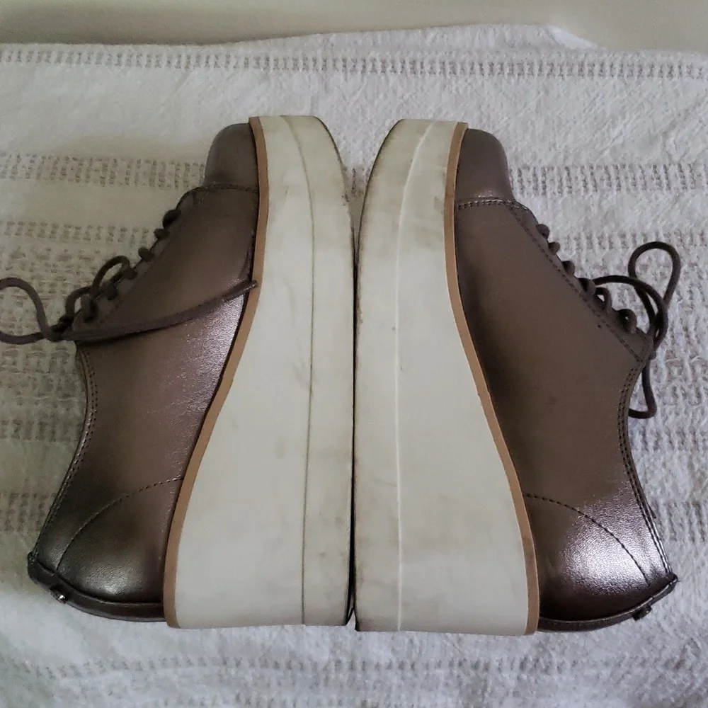 F EFE wedge platform metallic lace up  loafers punk, schoolgirl, tennis sneakers